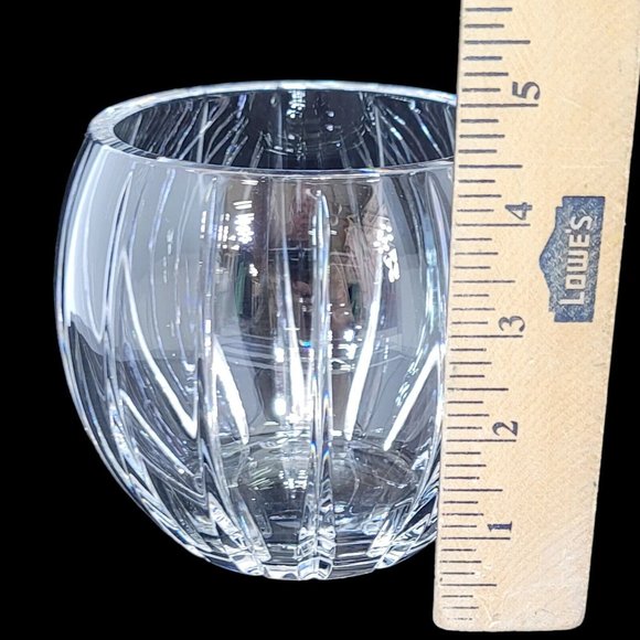 Vintage Lead Crystal Round Sphere‎ Floral Posy Bowl Vase Cut Decor Accent - Picture 5 of 8